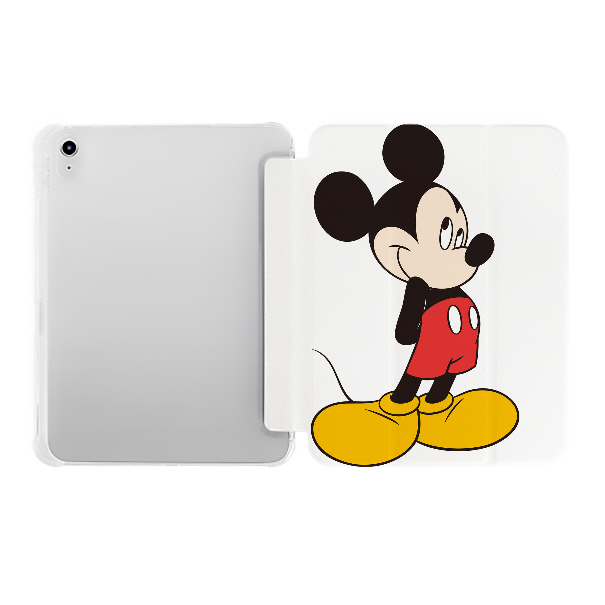 （画像用） ミッキーマウス Mickey Mouse IPad ケース ペン収納付き 三つ折りスタンド PUレザー×シリコン 対応機種9.5/10.5/10.9インチ
